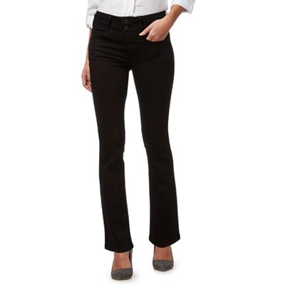 Black high waisted bootcut petite jeans